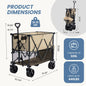 Sweetcrispy 320L Outdoor Folding Double-Decker Wagon with Brakes, 440 Lbs Capacity, Flexible Handle, All-Terrain Big Wheels, Compact Pack & Foldable Size for Grocery, Camping