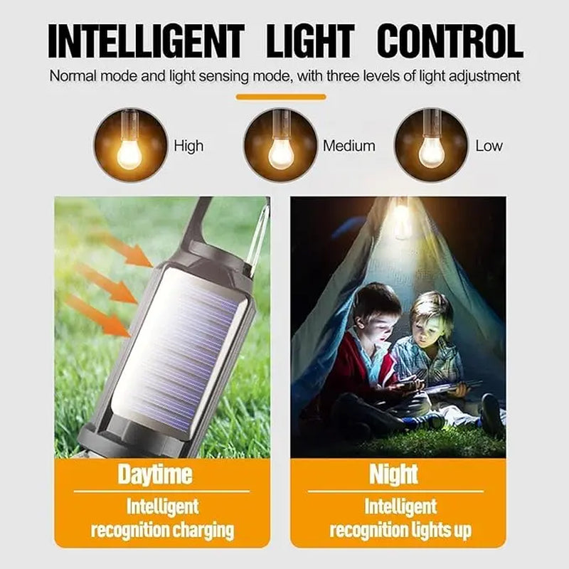 2/4 PCS Rechargeable Solar LED Light Bulbs, Waterproof Clip Hook Solar Outdoor Lights, Portable Camping Gear for Hiking, Emergency Use,Summervibes