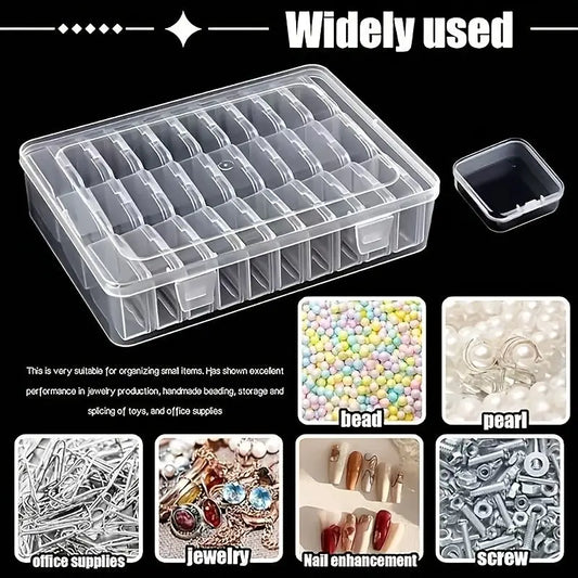 31Pcs Plastic Storage Box Set, Jewelry Organizer, Sturdy Storage Organizer, Jewelry Storage Unit, Bead Container, Rectangular Durable Material, Perfect for DIY Jewelry, Valentine'S Gift
