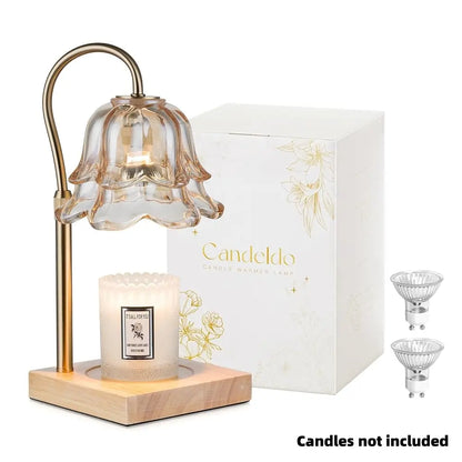 Candeldo Candle Warmer Lamp, Lily of the Valley Flower Lamp, Height Adjustable with Timer, 2 Bulbs Included, Flameless Fragrance Lamp for Home Bedroom Decor, Ideal Gift for Mom Birthday