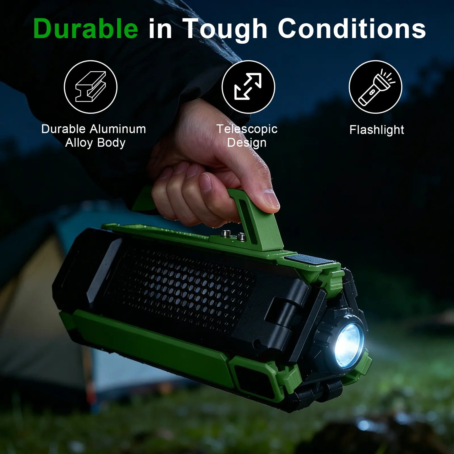 Culiding 15000Mah Rechargeable Telescopic Camping Light, Portable Flashlight & Lantern with Reinforced Tripod Base, Height Adjustable Dimmable Tent Light, Power Bank for Outdoor BBQ, Hiking, Job Site Outdoorfun