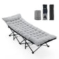 Camping Cot for Adults, 6 Angle Adjustable Folding Camping Bed with Mattress, Foldable Camping Bed for Camp, Office, Outdoor, Lightweight Camping Cot Supports 450 Lbs