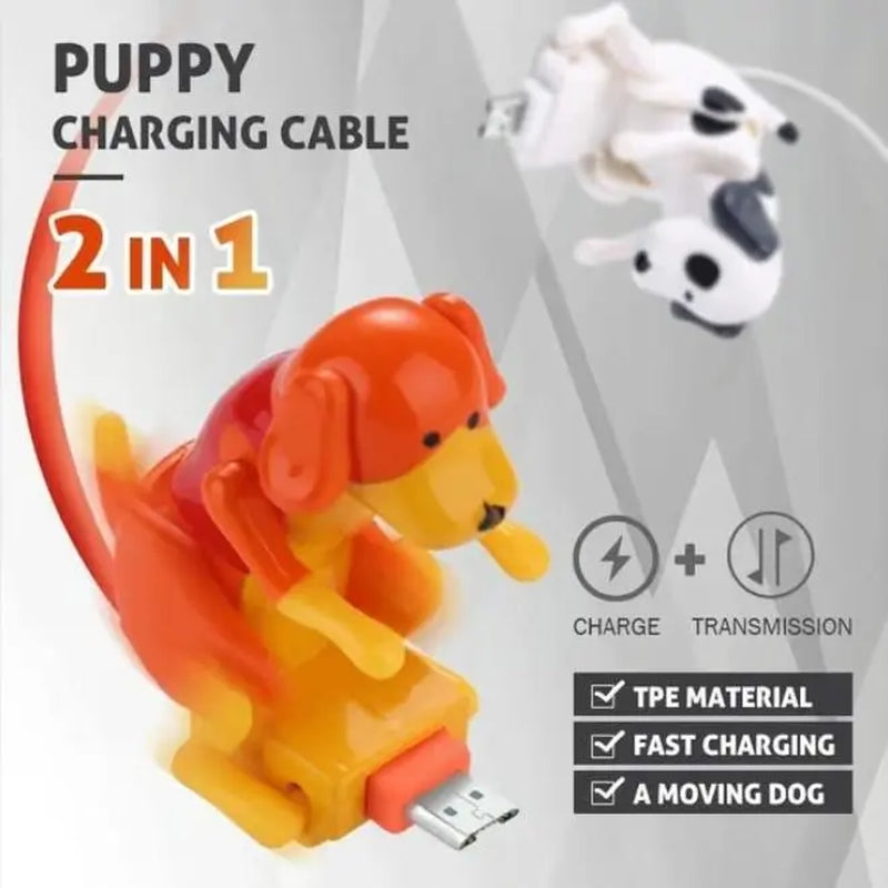 Funny Dog Charging Cable , Smartphone Funny USB Cable, USB Data Transmission, Mini Graduation Season Gift, Presents for Charging of Mobile Phones, Compatible with Type-C/Lightning