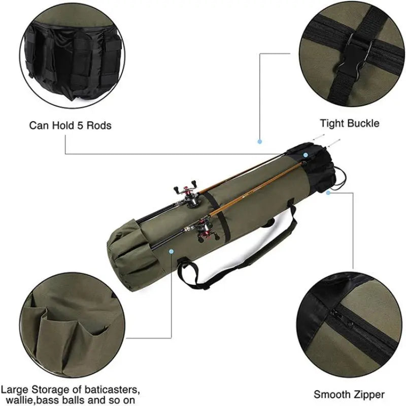 Multi-Function Fishing Pole Bag, Portable Fishing Tool Organizing Bag, Outdoor Sport Fishing Accessory #GLOBAL PICKS