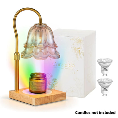 Candeldo Candle Warmer Lamp, Lily of the Valley Flower Lamp, Height Adjustable with Timer, 2 Bulbs Included, Flameless Fragrance Lamp for Home Bedroom Decor, Ideal Gift for Mom Birthday