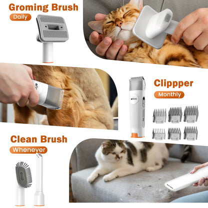 【Limitedtimeflashsale】Afloia Dog Grooming Kit, Pet Grooming Vacuum & Dog Clippers & Dog Brush for Shedding with Vacuum Grooming Tools, Petlovers Low Noise Dog Vacuum Hair Remover Pet Grooming Supplies Paw Trimmer Summervibes