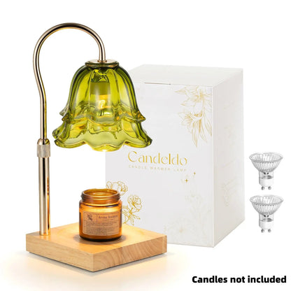 Candeldo Candle Warmer Lamp, Lily of the Valley Flower Lamp, Height Adjustable with Timer, 2 Bulbs Included, Flameless Fragrance Lamp for Home Bedroom Decor, Ideal Gift for Mom Birthday