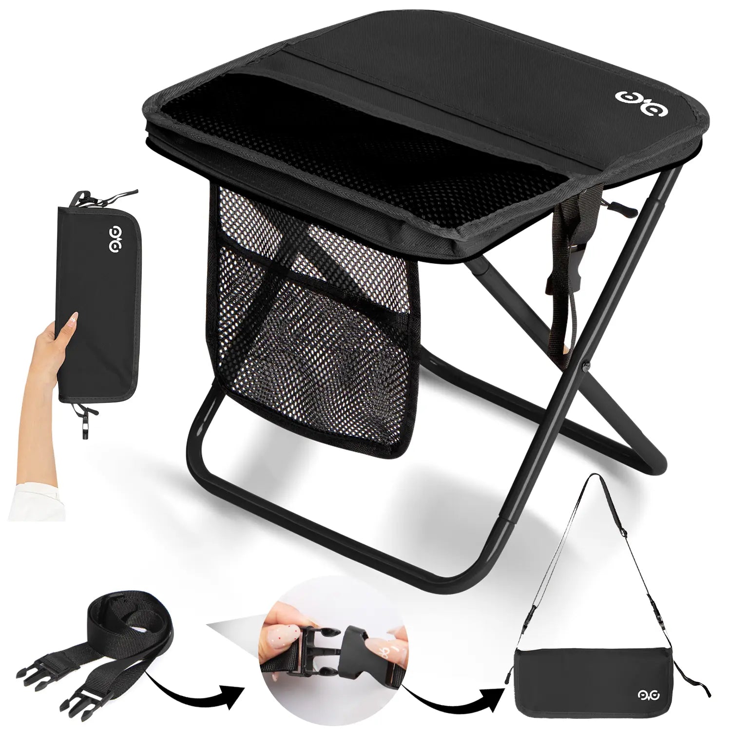 【Summervibes】Camdoor Camping Chairs, Folding Chair, 1.5 Lbs Ultra Light, Max Load Capacity 400Lbs, Portable Outdoor Folding Chair with Pocket, for Queuing, Fishing, Hiking Tours, Outdoor Activities Camping Accessories, Camping Supplies Tiktokshopsp