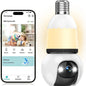 Hawkray Infrared Night Vision Wireless Indoor/Outdoor Security Camera with Night Vision, Motion Detection, 360° Remote Viewing, and Real-Time Alerts Light Bulb Cord Protection Protection